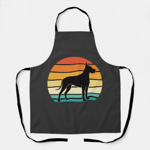 Great Dane Retro Sunset Dog Silhouette Apron