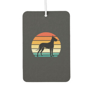 Great Dane Retro Sunset Dog Silhouette Car Air Freshener