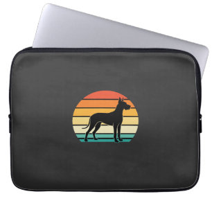 Great Dane Retro Sunset Dog Silhouette Laptop Sleeve