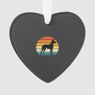 Great Dane Retro Sunset Dog Silhouette Ornament