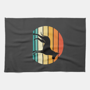 Great Dane Retro Sunset Dog Silhouette Tea Towel