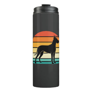 Great Dane Retro Sunset Dog Silhouette Thermal Tumbler