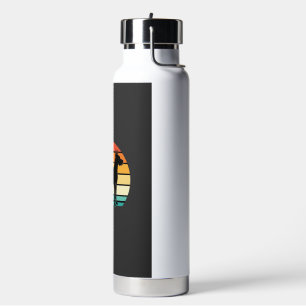 Great Dane Retro Sunset Dog Silhouette Water Bottle