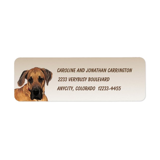 Great Dane Return Address Label (Front)