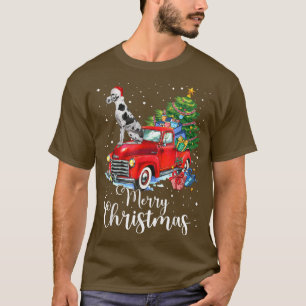 Great Dane Rides Red Truck Christmas Pajama T-Shirt