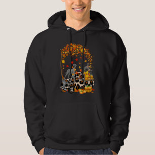 Great Dane Riding Leopard Truck Pumpkin Thanksgivi Hoodie