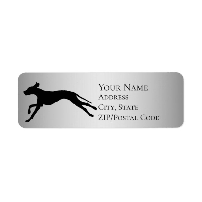 Great Dane Running Silhouette Return Address (Front)