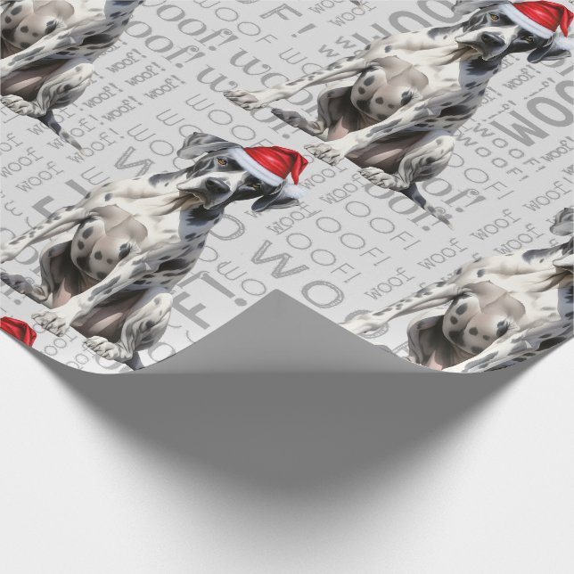 Great Dane Santa Christmas for Dog Lovers Wrapping Paper (Corner)