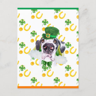 Great Dane Shamrock St. Patricks Day Holiday Postcard