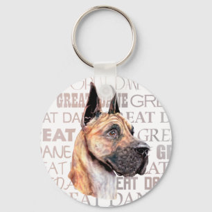 Great Dane Show Colours Brindle Key Ring