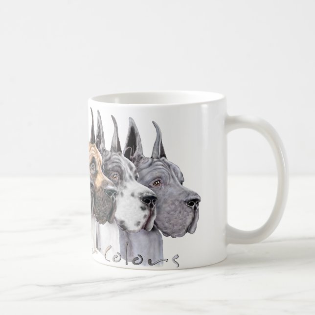 Great Dane Show Colours Group Coffee Mug (Right)
