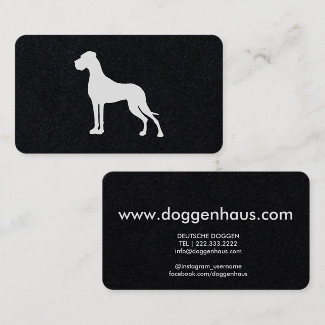 Great Dane silhouette Business Card (Front/Back)