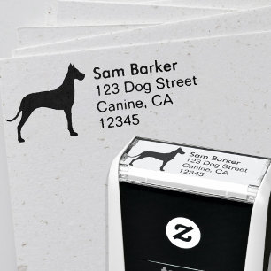 Great Dane Silhouette Return Address Self-inking Stamp