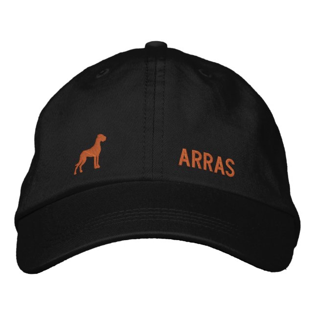 Great Dane Silhouette with Name Embroidered Hat (Front)