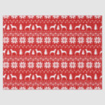 Great Dane Silhouettes Christmas Pattern Tissue Paper<br><div class="desc">Fun Red and White Christmas Sweater Style Pattern with Great Dane Silhouettes</div>