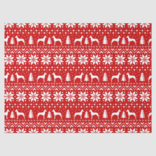 Great Dane Silhouettes Christmas Pattern Tissue Paper