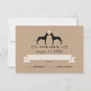 Great Dane Silhouettes Wedding RSVP Reply