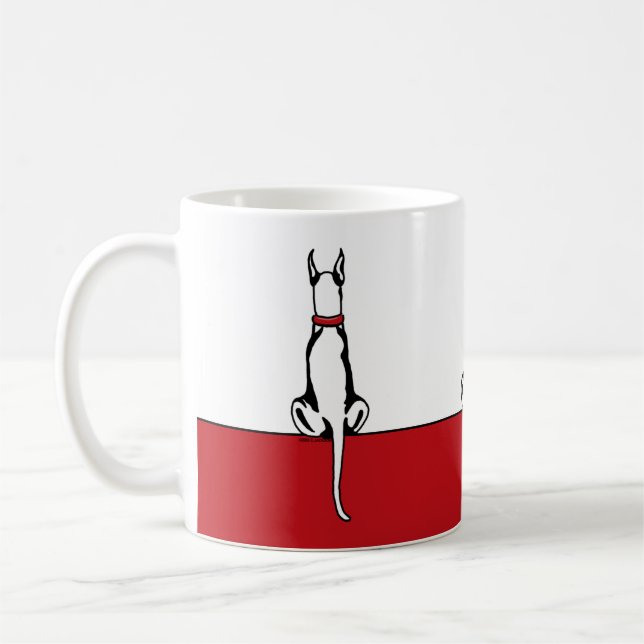Great Dane Sit White Coffee Mug (Left)