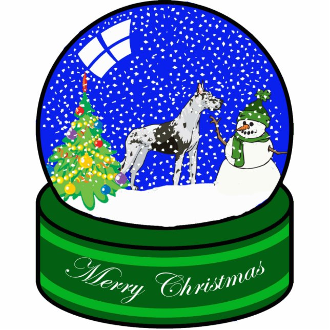 great dane snow globe photo sculpture decoration (Front)
