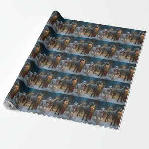 Great Dane Snowy Sleigh Christmas Decor  Wrapping Paper