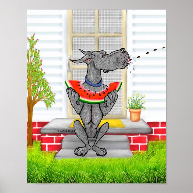 Great Dane SPIT Black Poster (Front)