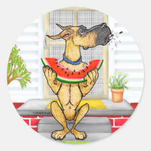 Great Dane SPIT Fawn Classic Round Sticker