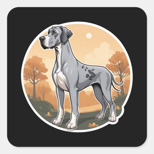 Great Dane Square Sticker (Front)