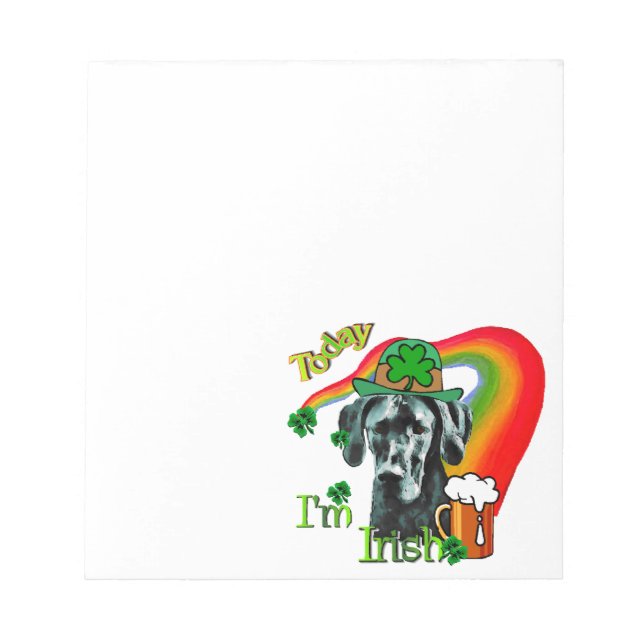 Great Dane St Patricks Day Notepad (Front)