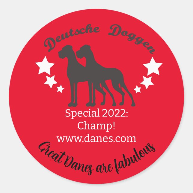 Great Dane statement round sticker (Front)