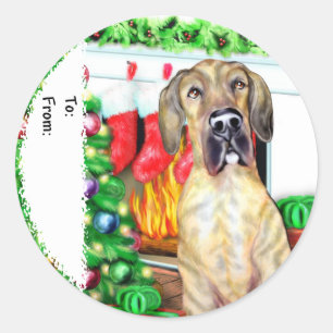 Great Dane Stockings Brindle UC Gift Tags