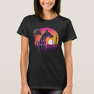Great Dane Synthwave 80s Retrowave Aesthetic  2 T-Shirt