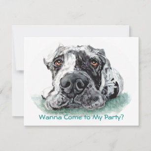 Great Dane Taped Up Merle Invitation