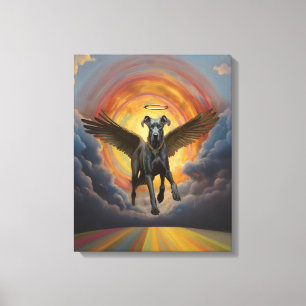 Great Dane & the Rainbow Bridge Canvas Print