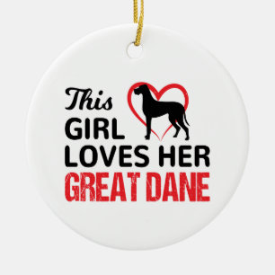 Great dane, This girl loves her great Dane Ceramic Tree Decoration