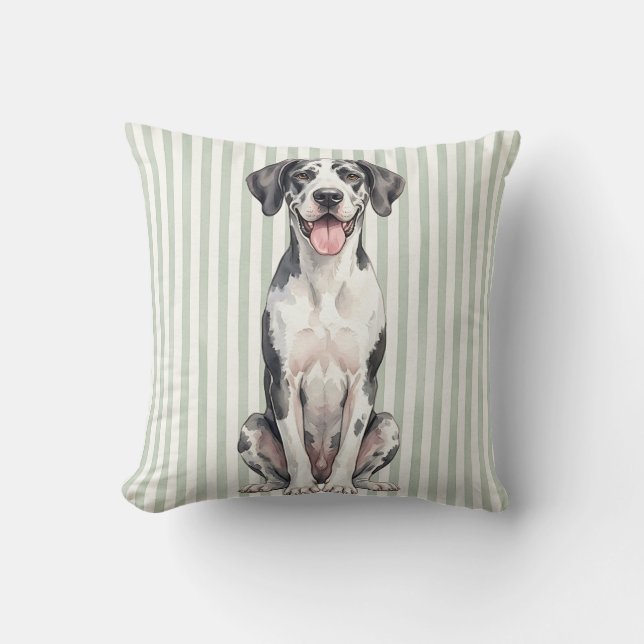 Great Dane Throw Pillow (Front)