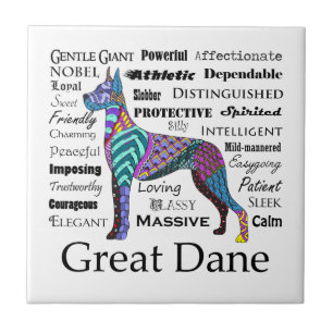 Great Dane Traits Tile Coaster