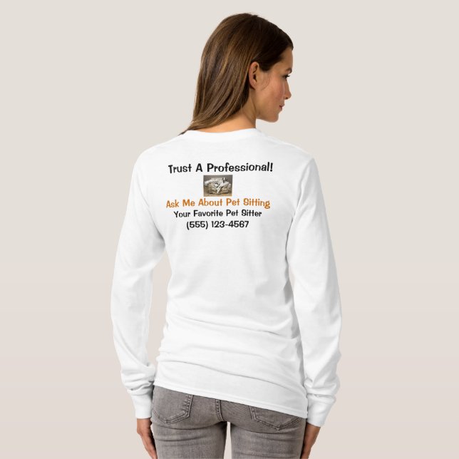 Great Dane Trust A Professional Long Sleeve Pets   T-Shirt (Back Full)