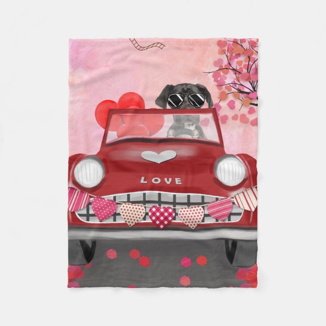 Great Dane Valentine's Day Delight Fleece Blanket (Front)