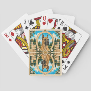 Great Dane, Vintage Watercolor Dog Art Playing Cards