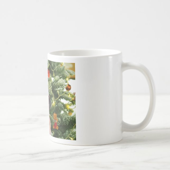 Great Dane w Christmas Tree Gift Boxes Santa Hat Coffee Mug (Right)