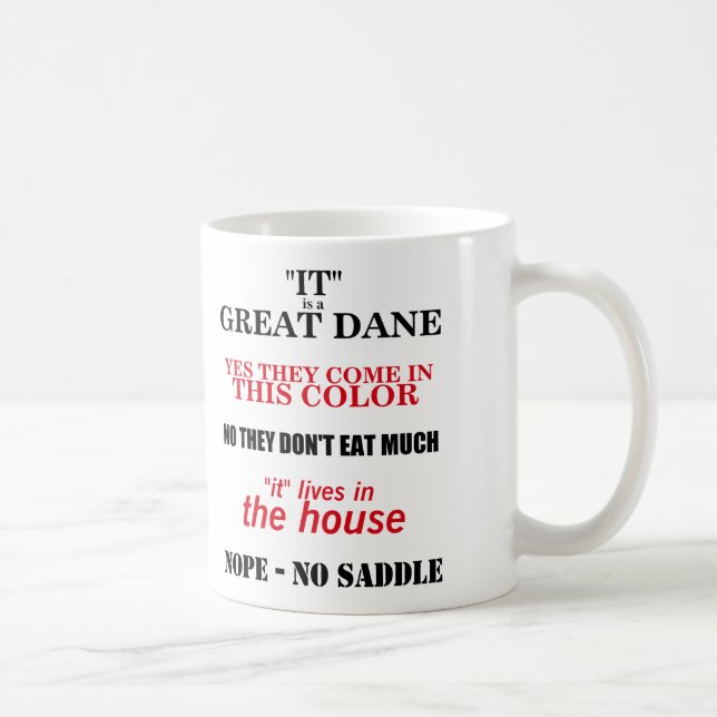 Great Dane Walking Answers Coffee Mug (Right)