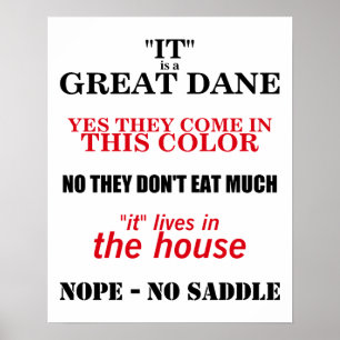 Great Dane Walking Answers Poster