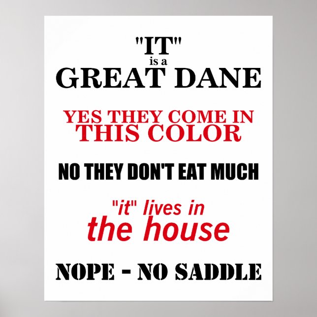 Great Dane Walking Answers Poster (Front)