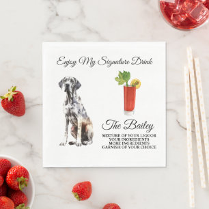 Great Dane Wedding Signature Drink Napkins