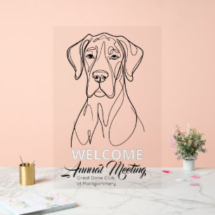 Great Dane Welcome  Acrylic Sign