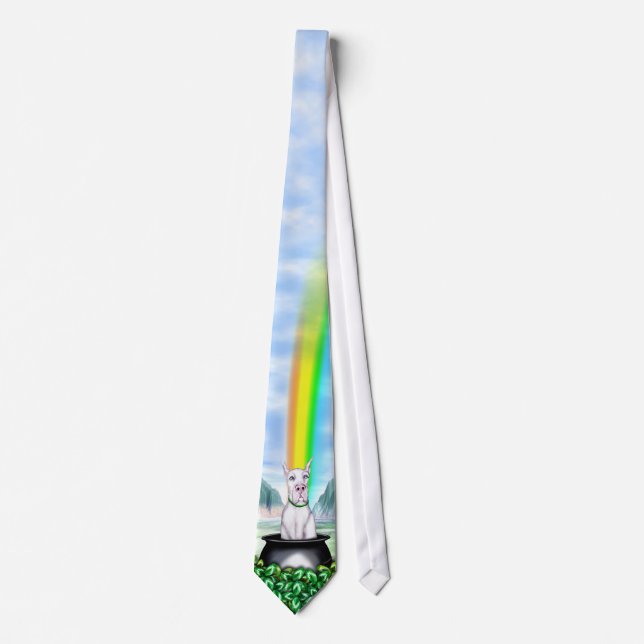 Great Dane White Pot O Gold Tie (Front)