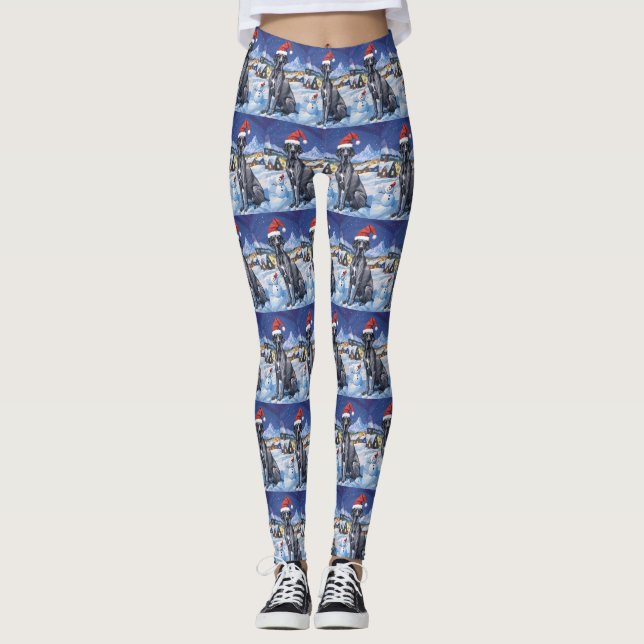 Great Dane Winter Wonderland Christmas Joy  Leggings (Front)
