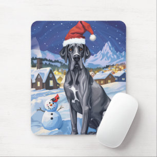 Great Dane Winter Wonderland Christmas Joy Mouse Mat