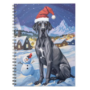 Great Dane Winter Wonderland Christmas Joy Notebook