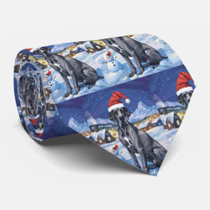 Great Dane Winter Wonderland Christmas Joy  Tie